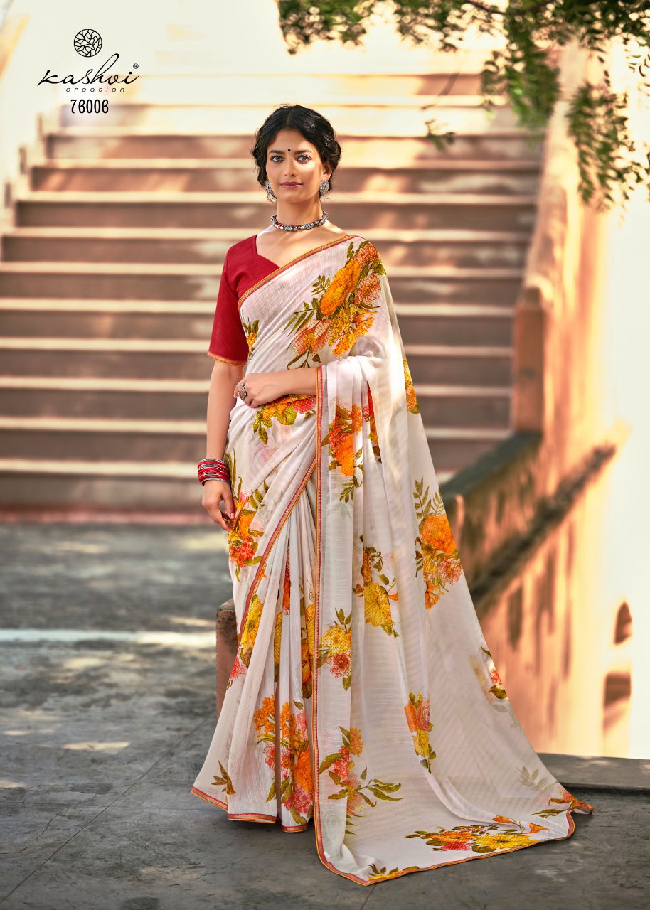 Kashvi Naina Casual Wear Georgette Designer Fancy Saree Collection